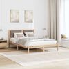 vidaXL S&auml;ngram med Kl&auml;dd Huvudgavel Taupe 140 x 190 cm Massiv furu