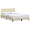 vidaXL Bed Frame without Mattress "Hanko" Cream 140x200 cm Fabric