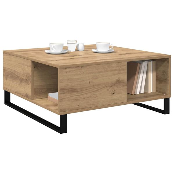 vidaXL Kaffeebord Artisan Ek 80 x 80 x 36,5 cm Konstruerat tr&auml;