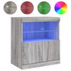 vidaXL Sk&auml;nk med LED-belysning gr&aring; sonoma 60x37x67 cm