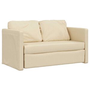 vidaXL Golvb&auml;ddsoffa 2-i-1 gr&auml;ddvit 112x174x55 cm tyg