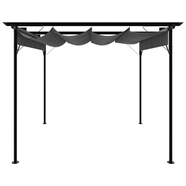 vidaXL Pergola med infällbart tak antracit 3x3 m stål 180 g/m²