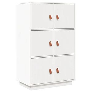 vidaXL Vitrinsk&aring;p vit 34x40x108,5 cm massiv furu