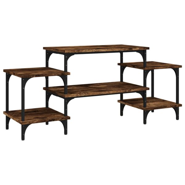 vidaXL Tv-bänk rökfärgad ek 117x35x52 cm konstruerat trä