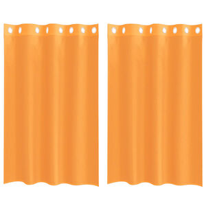 vidaXL Voile gardiner med genomf&ouml;ringar 2 st orange 140x175 cm
