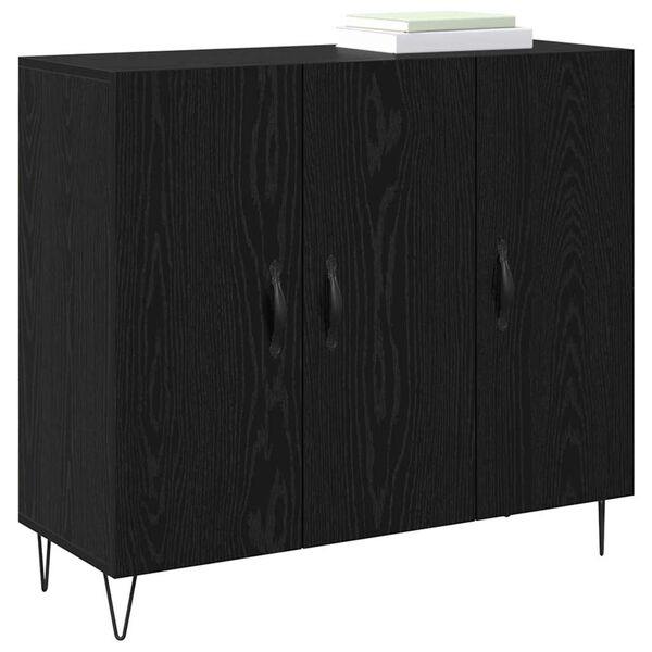 vidaXL Sideboard Svart Ek 90 x 32,5 x 80 cm Konstruerat tr&auml;