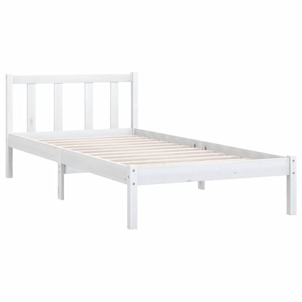 vidaXL S&auml;ngram vit massiv furu 90x200 cm