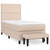 vidaXL Rams&auml;ng med b&auml;ddmadrass cappuccino 80x200 cm konstl&auml;der