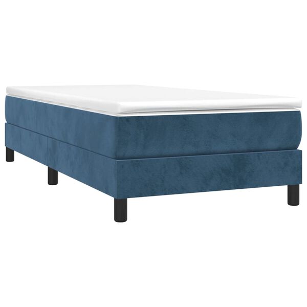 vidaXL Boxspring-s&auml;ngram m&ouml;rkbl&aring; 90x190 cm sammet