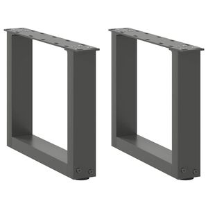 vidaXL Soffbordsben U-formade 2 st antracit 40x(30-31) cm st&aring;l