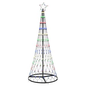 vidaXL LED Julgran Flerf&auml;rgsdesign 184,5 cm Metall