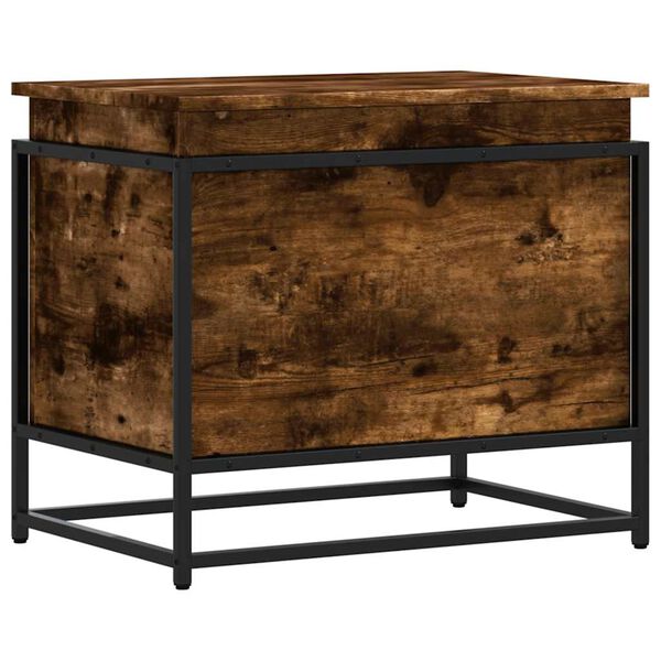 vidaXL Förvaringslåda lock rökfärgad ek 60x40x51,5 cm konstruerat trä
