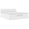 vidaXL Ottomansk säng med madrasser&LEDs ren vit 180x200cm konstläder