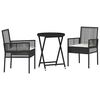 vidaXL Tr&auml;dg&aring;rds Bistro Set 3 pcs Svart konstrotting