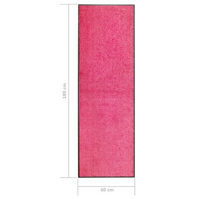 vidaXL Dörrmatta tvättbar rosa 60x180 cm