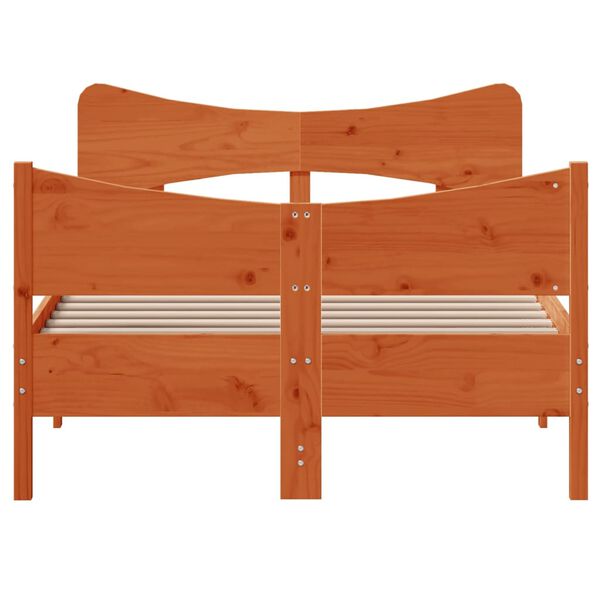 vidaXL S&auml;ngram utan madrass vaxbrun 120x200 cm massiv furu