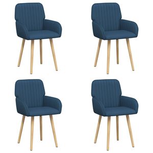 vidaXL Matstolar 4 st Tyg Bl&aring; 56,5 x 50 x 87,5 cm
