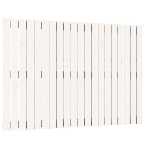 vidaXL Väggmonterad huvudgavel vit 127,5x3x90 cm massiv furu