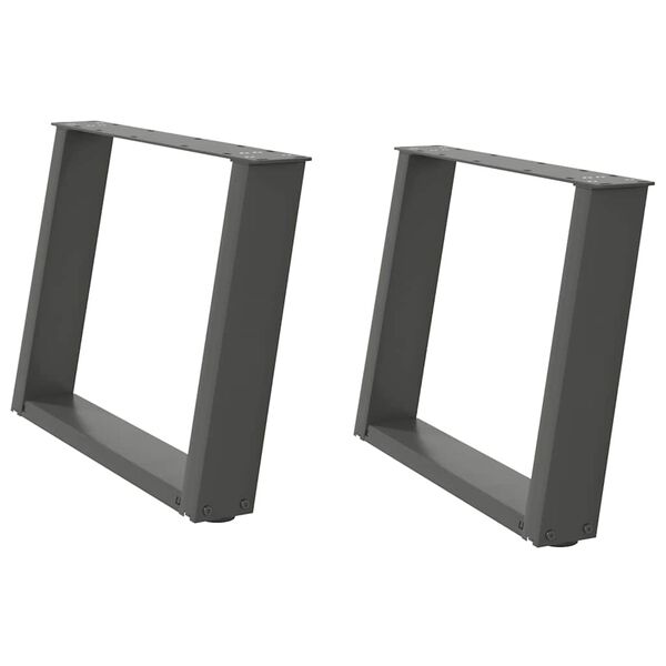 vidaXL Soffbordsben U-formade 2 st antracit 60x(42-43) cm st&aring;l