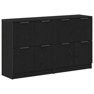 vidaXL Sideboard 2 pcs Svart Ek 60 x 30 x 70 cm Konstruerat tr&auml;