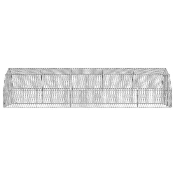 vidaXL Hönsgård 2,5x10x2,25 m galvaniserat stål