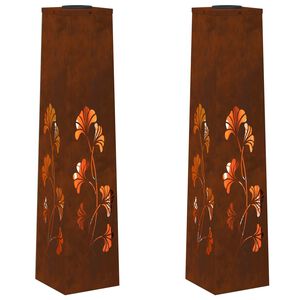 vidaXL Solar LED Stig Ljus 2 st Varmvit 18 x 18 x 80 cm