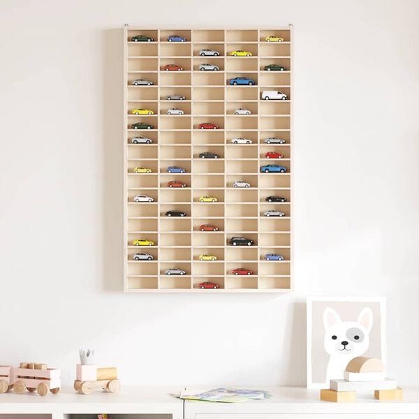 vidaXL Trämonter för samlarobjekt med 90 fack 50,5x4,5x79cm