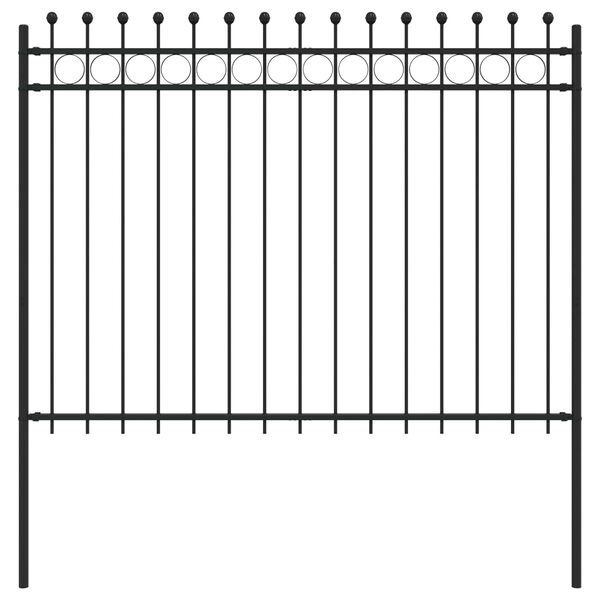 vidaXL Ringstaket Svart 200 x 200 cm Pulverlackerat st&aring;l