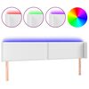 vidaXL S&auml;nggavel LED vit 203x16x78/88 cm konstl&auml;der