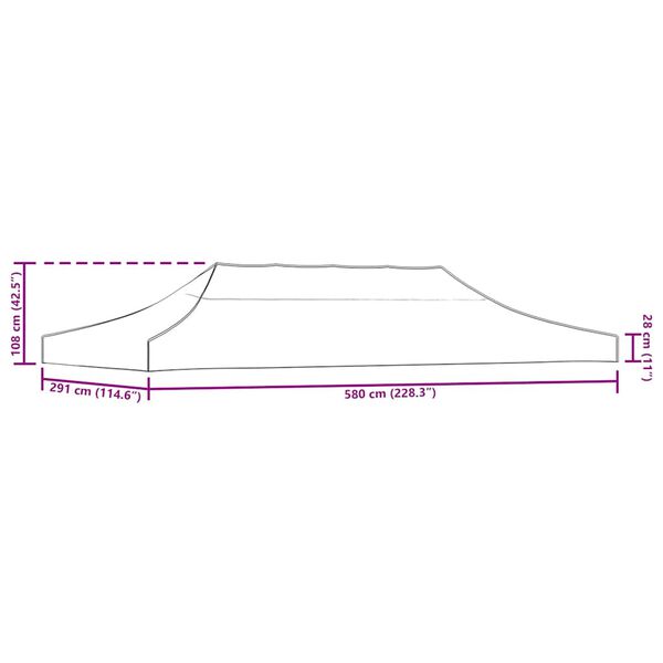 vidaXL Tak till partytält 3x6 m gräddvit