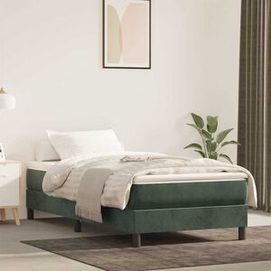 vidaXL Pocketres&aring;rmadrass medium m&ouml;rkgr&ouml;n 90x220x20 cm sammet
