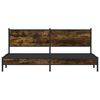 vidaXL Sängram utan madrass metall rökfärgad ek 193x203 cm