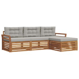 vidaXL Utomhussoffset Naturlig och Ljus Gr&aring; 254 x 162,5 x 73 cm
