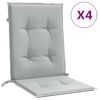 vidaXL Stolsdynor l&aring;gt ryggst&ouml;d 4 st melerad ljusgr&aring; 100x50x4 cm tyg