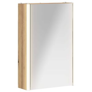 vidaXL Badrumsspegelsk&aring;p Artisan Ek 33 x 11,5 x 50 cm Konstruerat tr&auml;