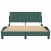 vidaXL Bed Frame with LED without Mattress "Hanko" Dark Green 140x190 cm Velvet