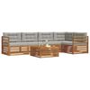 vidaXL Utomhussoffset 6 pcs Naturlig och Ljus Gr&aring; Massivt Akaciatr&auml;