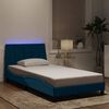 vidaXL Bed Frame with LED without Mattress "Hanko" Blue 100x200 cm Velvet