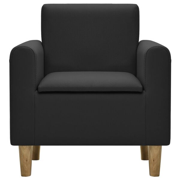 vidaXL Barnf&aring;t&ouml;lj svart konstl&auml;der