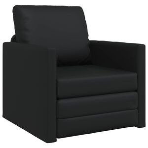 vidaXL Golvb&auml;ddsoffa 2-i-1 svart 112x174x55 cm konstl&auml;der