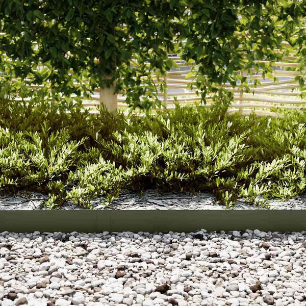 vidaXL Kant för gräsmatta 50 pcs Olivgrön 100 x 0,05 x 20 cm