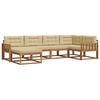 vidaXL Utomhussoffset med kudde 6 pcs Naturlig och Beige