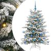 vidaXL Plast Hingad Julgran med LED -remsljus Vit 150 cm PE och PVC
