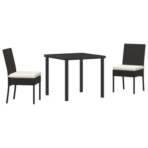 vidaXL Trädgårdsmöbelset 5 pcs Svart Poly rattan