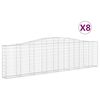 vidaXL Gabioner b&aring;gformade 8 st 400x30x100/120 cm galvaniserat j&auml;rn