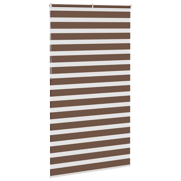 vidaXL Rullgardin zebra brun 135x230 cm tyg bredd 130,9 cm polyester