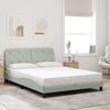 vidaXL Bed Frame without Mattress Light Grey 140x190 cm Velvet