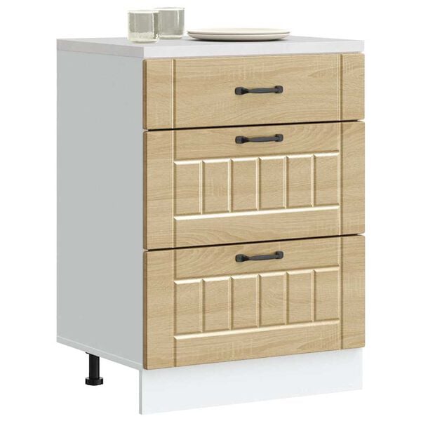 vidaXL Bassk&aring;p f&ouml;r k&ouml;k Lucca sonoma-ek konstruerat tr&auml;