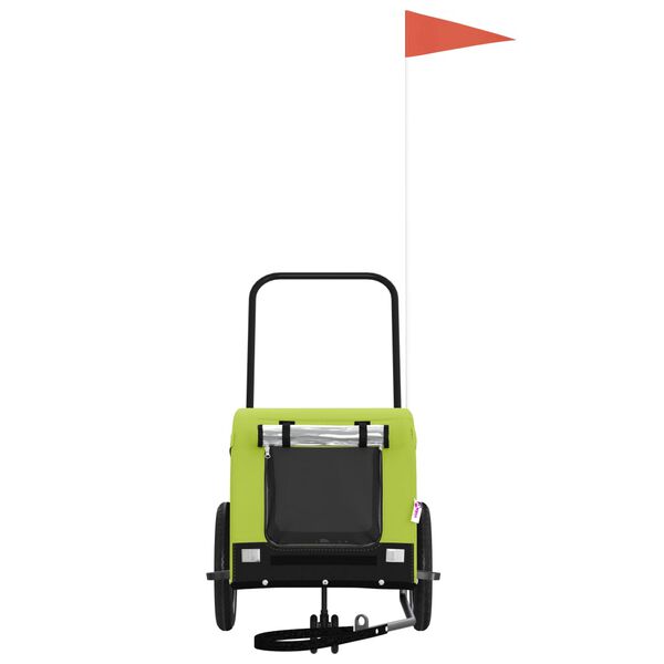 vidaXL Cykelvagn för djur grön och svart oxfordtyg och järn