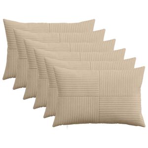 vidaXL Kudd&ouml;verdrag 6 st ALMELO Taupe 30 x 50 cm manchester